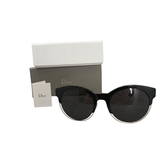 NIB Authentic Dior Black and Gold Sunglasses - Picture 1 of 8